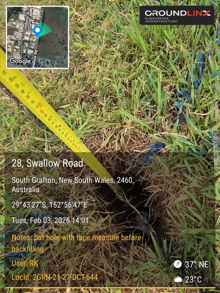 Example pot-hole with tape